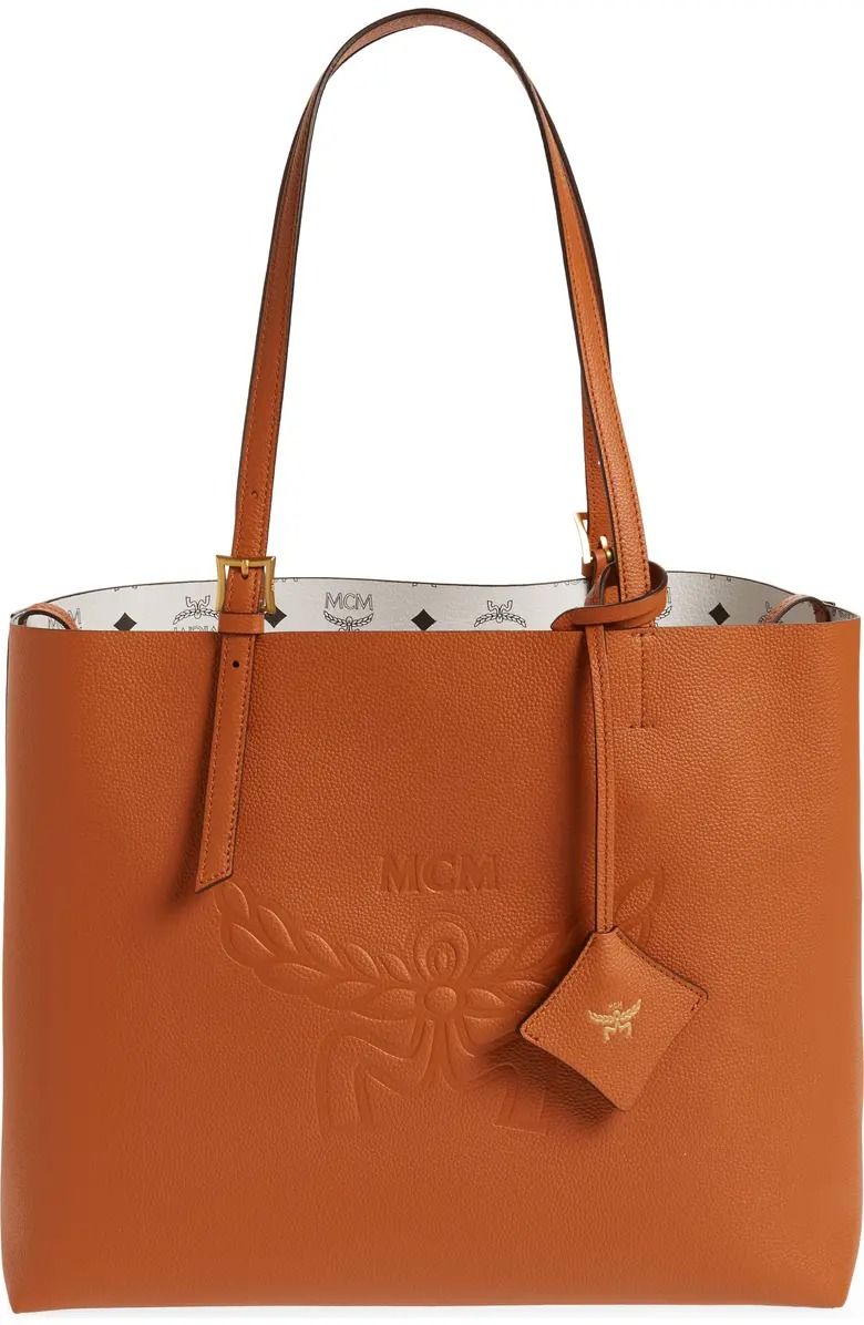 MCM Medium Lauretos Reversible Leather Shopper Bag
