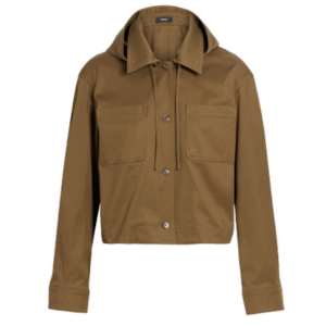 Theory Cotton-Blend Twill Hooded Jacket