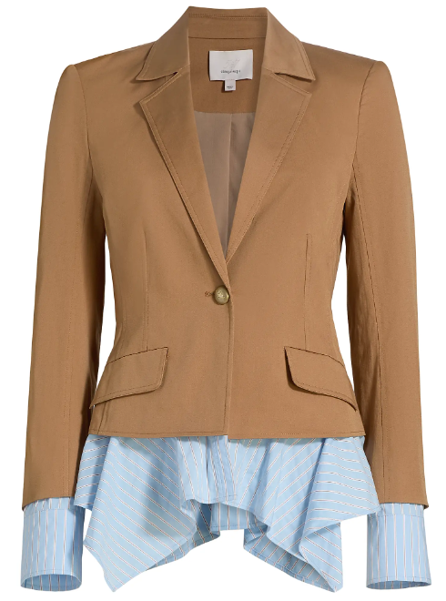 Cinq à Sept Shilo Combo Cotton-Blend Single-Breasted Jacket