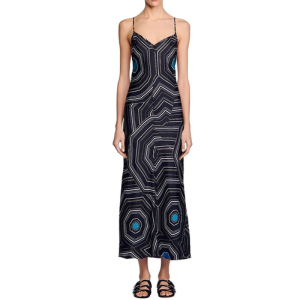 Sandro Patterned Silk Maxi Dress