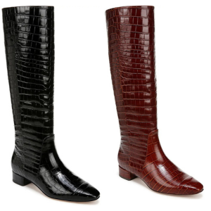 Veronica Beard Cecile Croc Embossed Knee High Boots