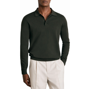 Reiss Merino Wool Polo Long Sleeve Sweater