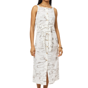 Scotch & Soda Sleeveless Linen Blend Midi Dress