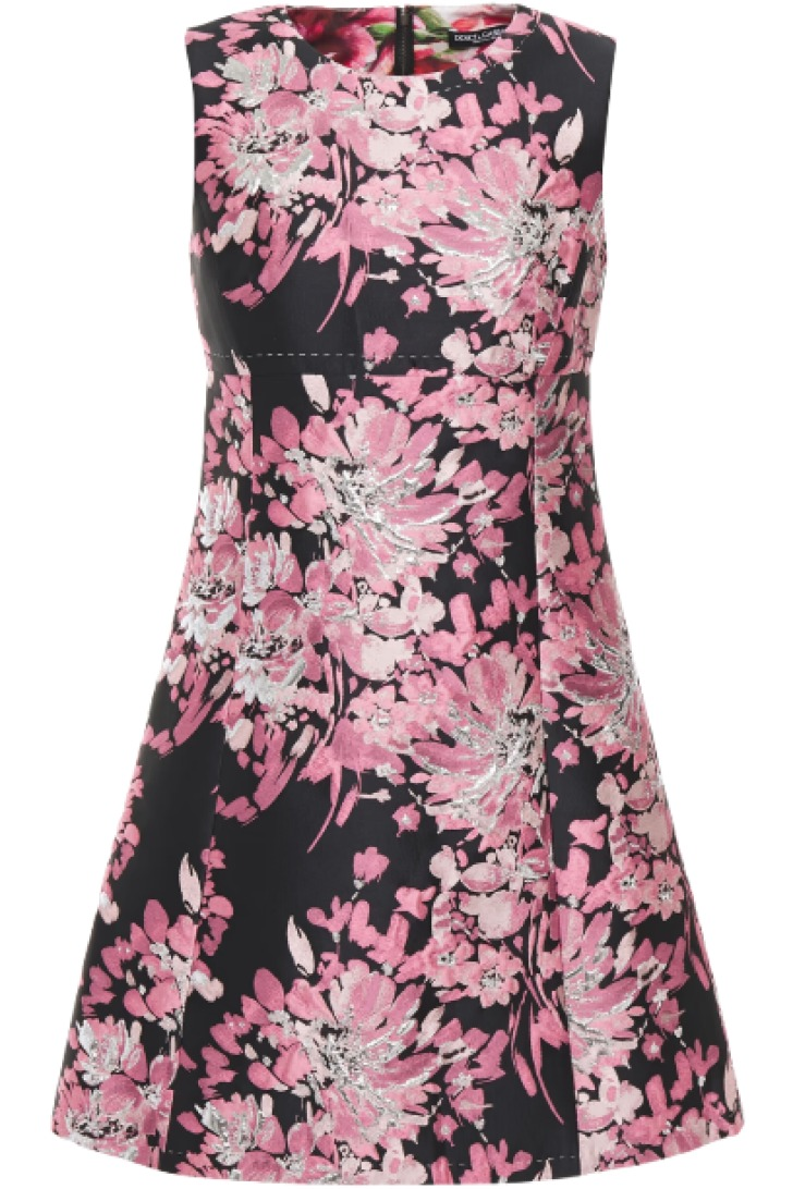 Dolce & Gabbana Flared Metallic Brocade Mini Dress