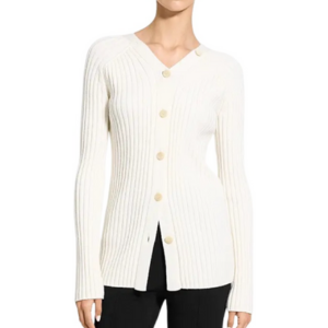 Theory Long Open Back Ribbed Cardigan