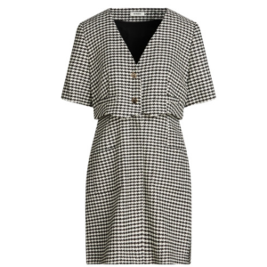 Sandro Houndstooth Tweed Mini Dress