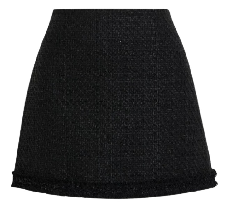 Alice + Olivia Riley Frayed Tweed Mini Skirt