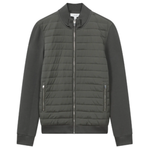 Reiss Freddie Mixed-Media Quilted Jacket