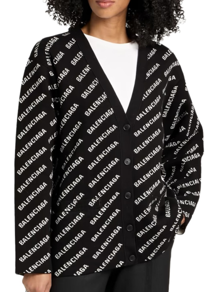 Balenciaga Intarsia-Knit Cardigan