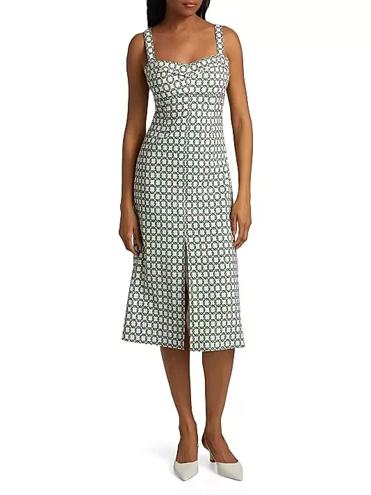 Veronica Beard Linen-Blend Midi-Dress