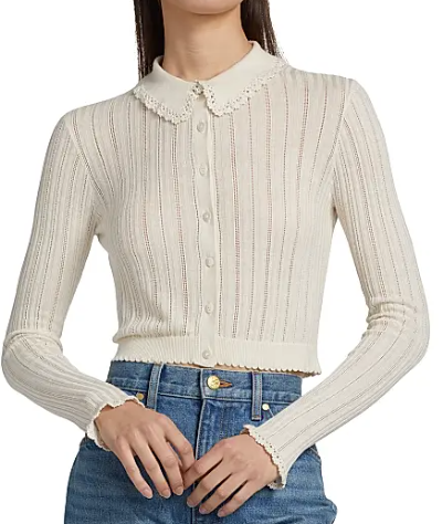 Ulla Johnson Lottie Pointelle-Knit Cardigan