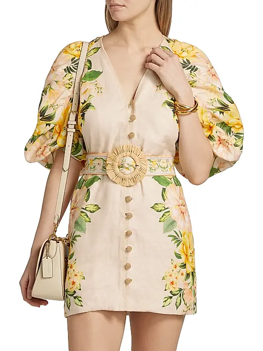 Farm Rio Garden Cascade Sand Minidress