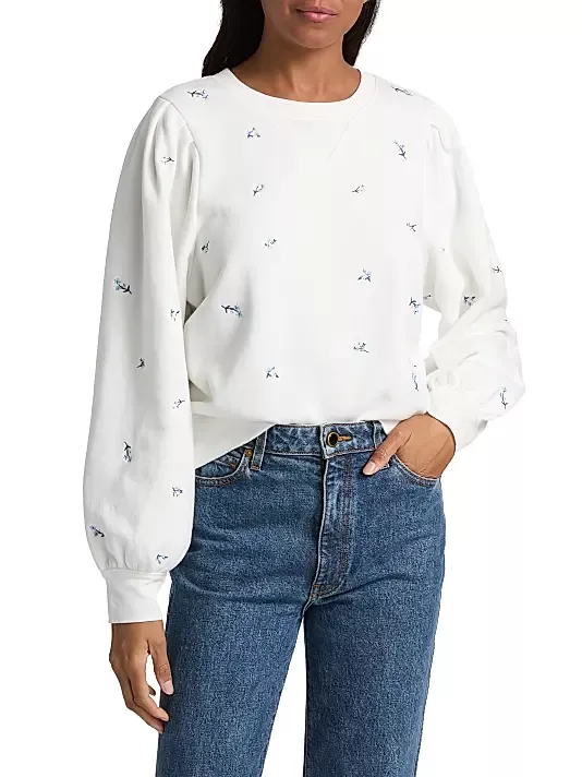 Rails Tiffany Floral-Embroidered Cotton Sweatshirt