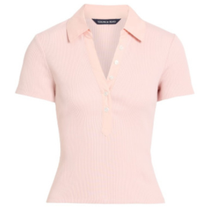 Veronica Beard Kearney Ribbed Pima Cotton-Blend Polo Shirt