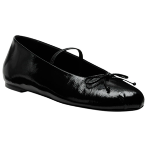 Stuart Weitzman Prima Bow Patent Leather Ballerina Flats