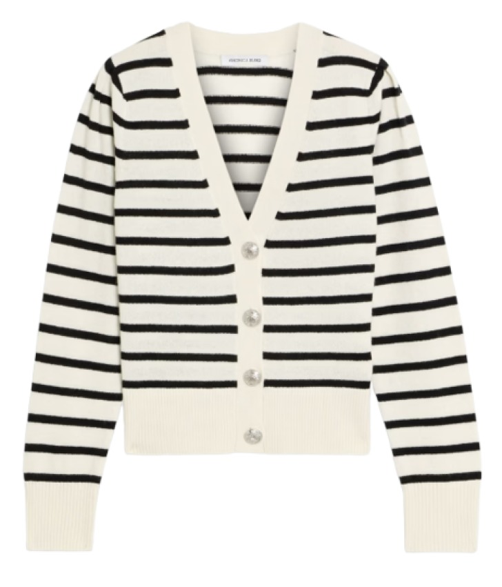 Veronica Beard Solene Striped Cashmere Cardigan