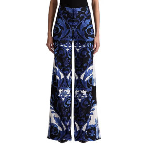 Alice + Olivia Ronnie Printed Wide-Leg Trousers