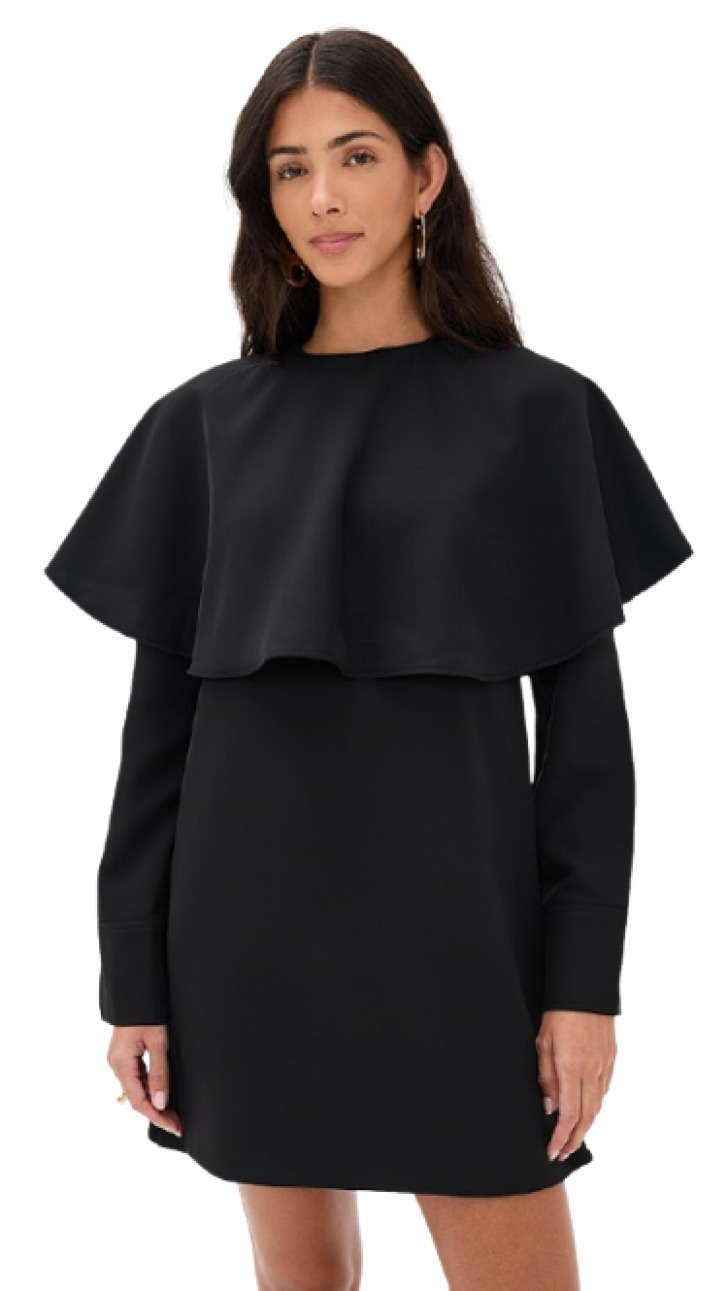 Ganni Light Twill Suiting Circle Collar Mini Dress