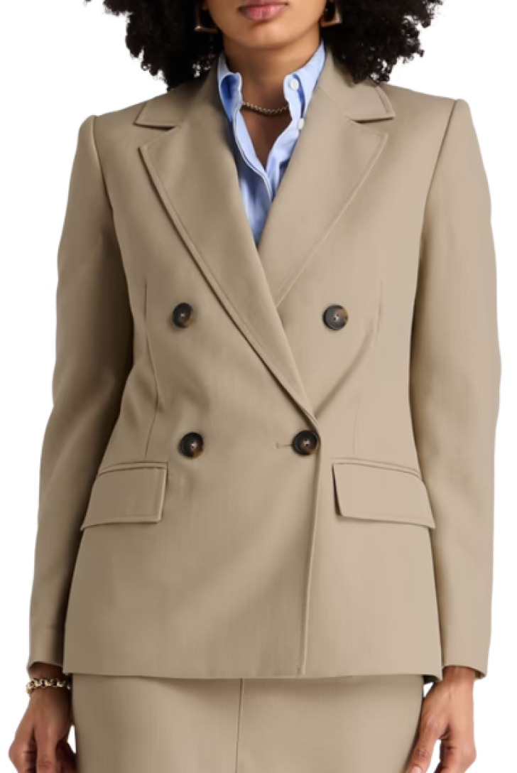 Vince Double-Breasted Canvas Blazer