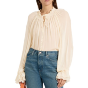 Alice + Olivia Josephine Ruffled Chiffon Blouse