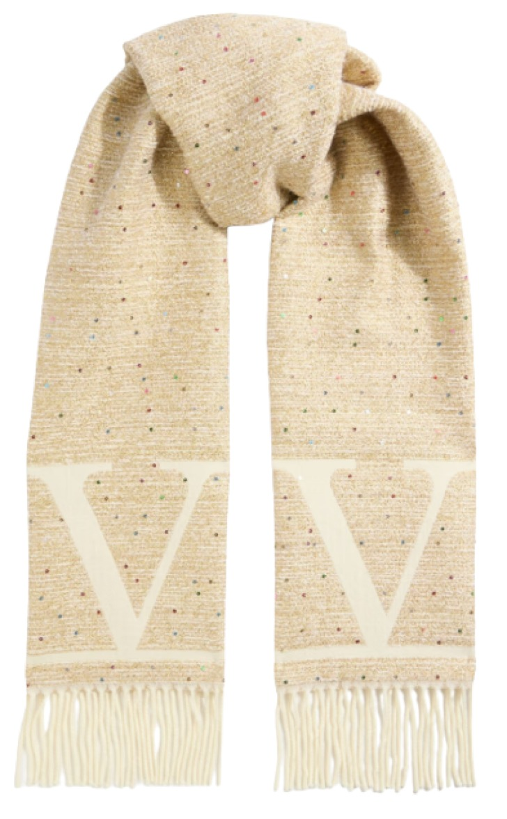 Valentino Wool-Blend Jacquard Scarf