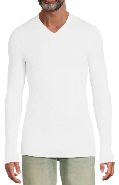 Ferragamo Rib-Knit Virgin Wool T-Shirt