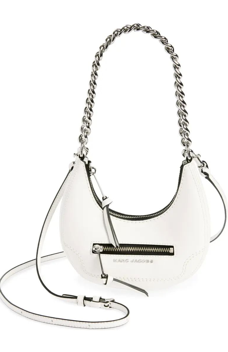 Marc Jacobs Mini Crescent Crinkle Leather Crossbody Bag
