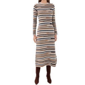 Veronica Beard Sanders Knit Stripe Midi Dress