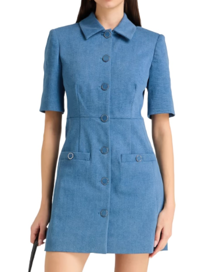 Veronica Beard Paige Denim Mini Shirt Dress