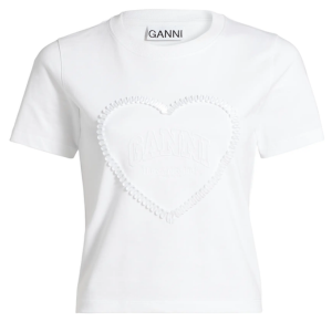 Ganni Heart Cotton T-Shirt