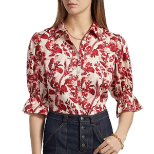 Cinq à Sept Fiona Floral Ribbon Shirt