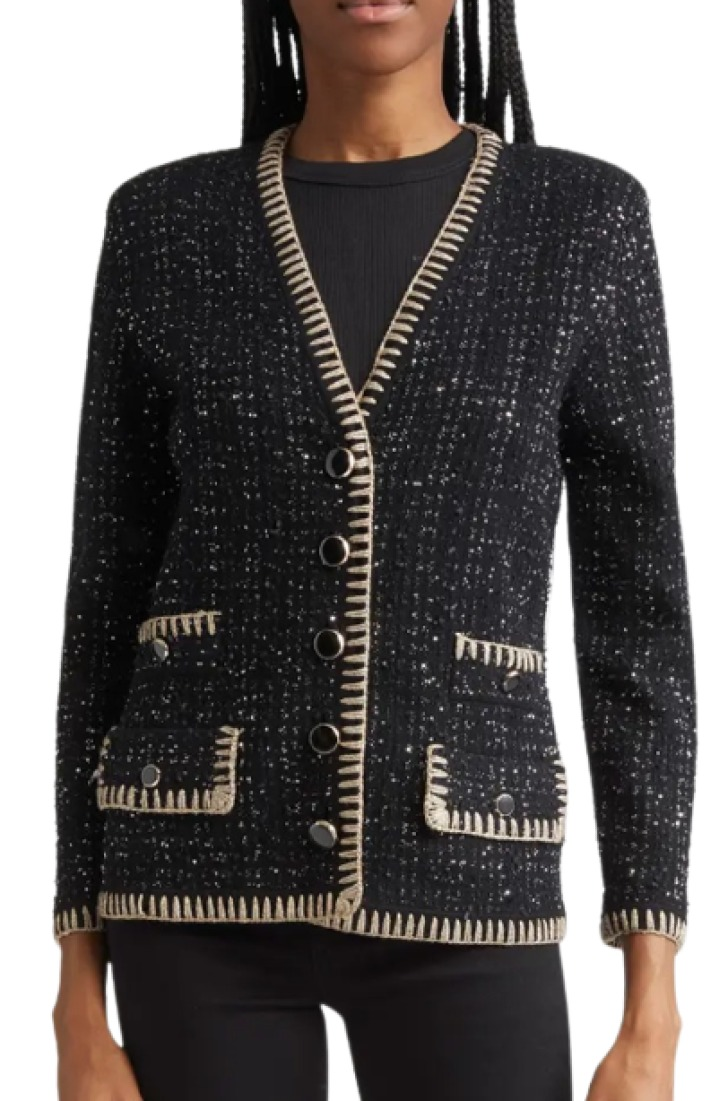 Veronica Beard Ceriani Metallic Knit Jacket