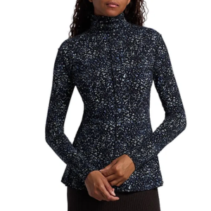 Proenza Schouler Cheetah Print Mock Turtleneck Top