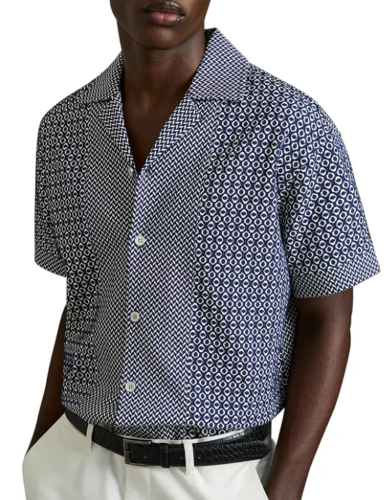 Reiss Geo Jacquard Camp Shirt
