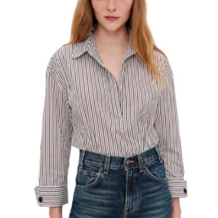 Veronica Beard Draymond Striped Long Sleeve Shirt