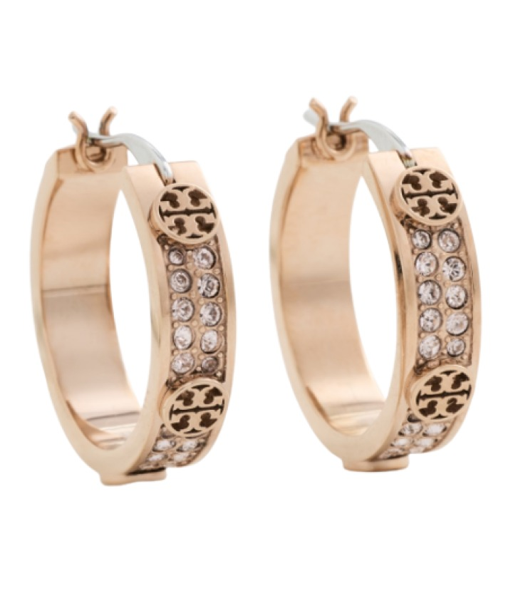 Tory Burch Pave Hoop Earrings