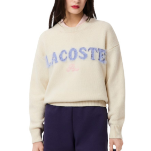 Lacoste Women's Intarsia Branded Wool Sweater