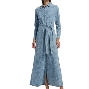 Alice + Olivia Chassidy Denim Maxi Shirtdress