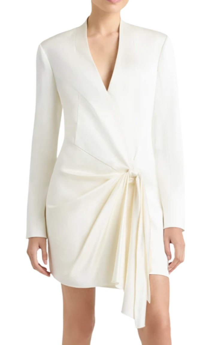 Cinq a Sept Irma Textured Satin Wrap Dress