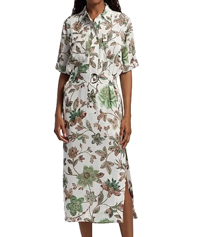 Reiss Faya Floral Belted Shirtdress