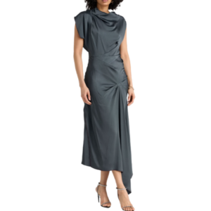 Victoria Beckham Asymmetric Satin-Crepe Maxi Dress