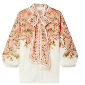 Zimmermann Chintz Embroidered Ramie Blouse