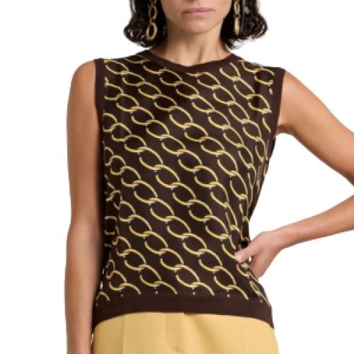 Oscar de la Renta Printed Silk Top