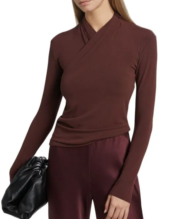 Vince Ruched Fixed Wrap Top