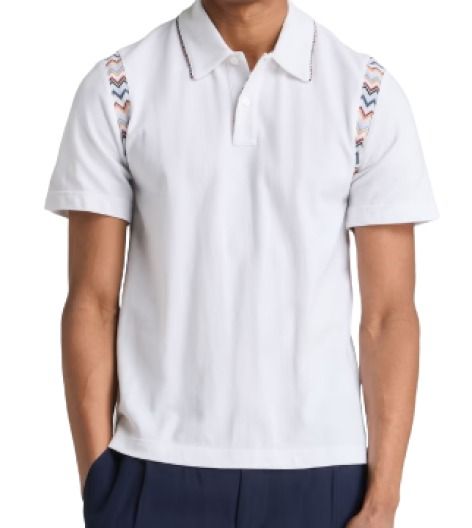 Missoni Men's Crochet Trimmed Cotton Piqué Polo Shirt