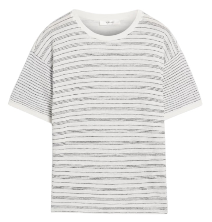 Frame Striped Linen-Jersey T-Shirt