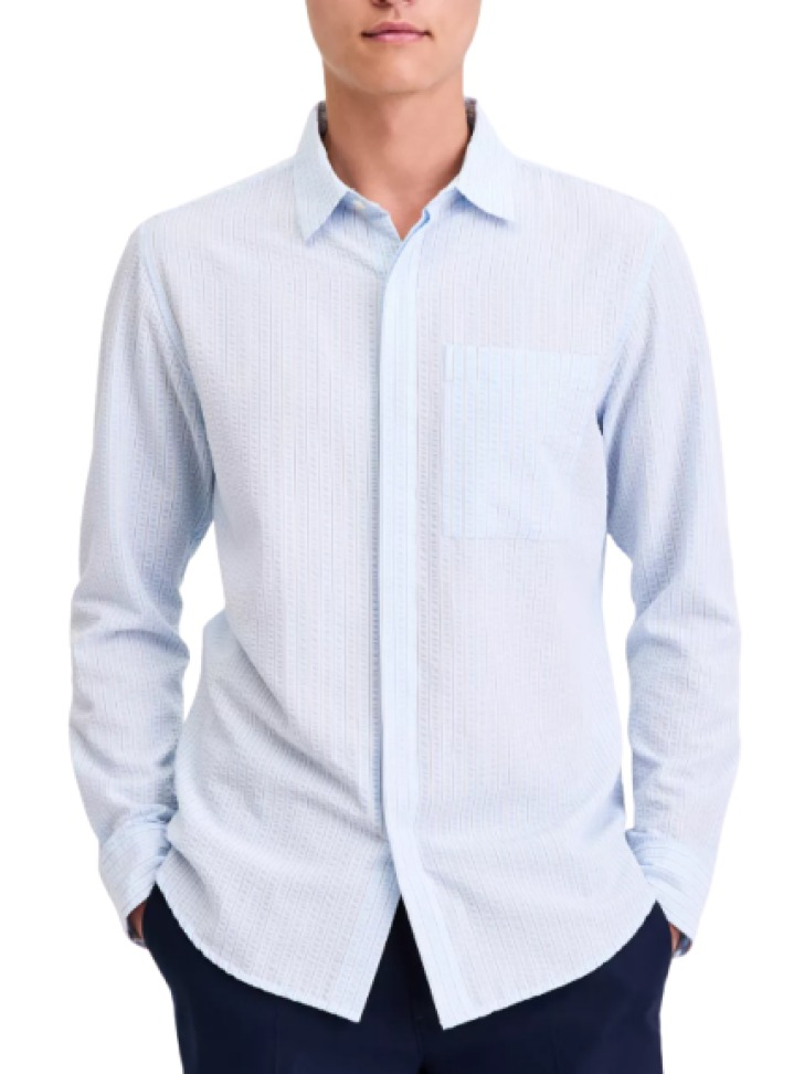Alfani Men's Puckered Stripe Shirt