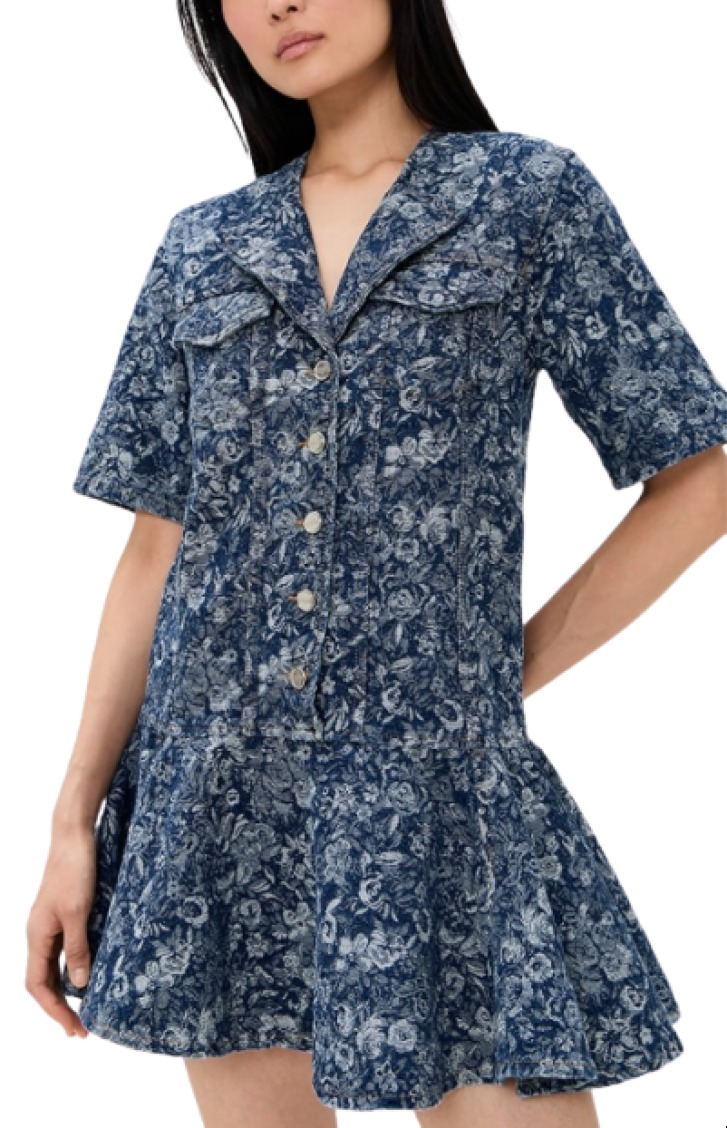 Ganni Tapestry Denim Mini Dress