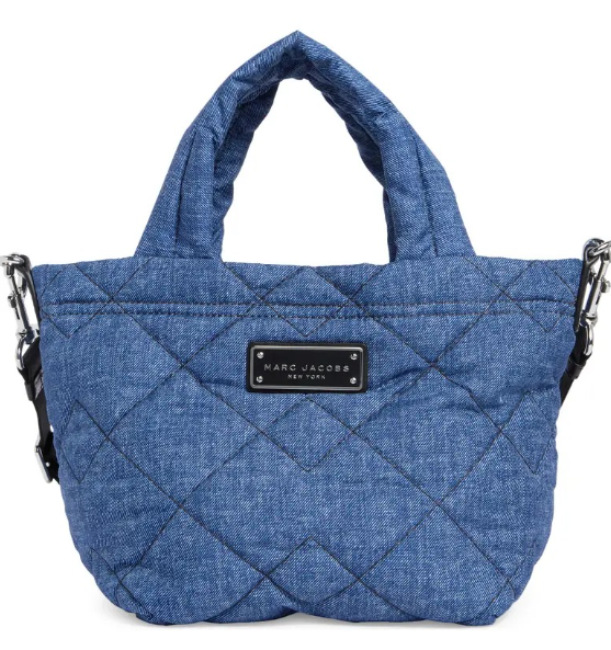 Marc Jacobs Denim Effect Quilted Mini Tote Bag