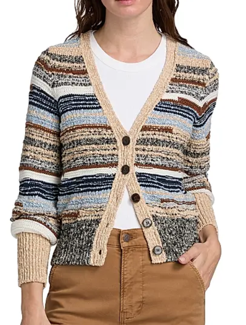 Veronica Beard Cecily Striped Cotton Cardigan